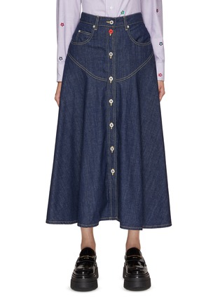 Main View - Click To Enlarge - KENZO - Denim Maxi Skirt