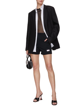 Figure View - Click To Enlarge - T BY ALEXANDER WANG - Rhinestone Logo Mesh T-Shirt