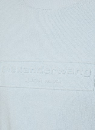  - ALEXANDER WANG - Embossed Logo Cropped Ribbed T-Shirt