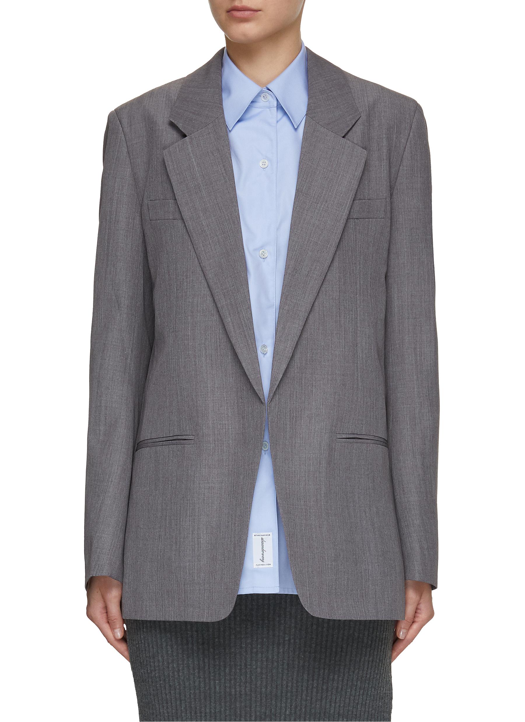 Oversized Notch Lapel Shirt Blazer