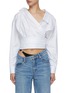 Main View - Click To Enlarge - ALEXANDERWANG - Cropped Wrapped Front Shirt