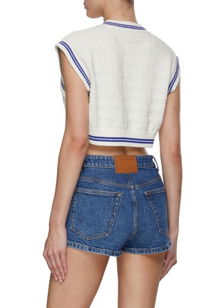 Back View - Click To Enlarge - ALEXANDERWANG - Logo Stripe Cropped V-Neck Vest
