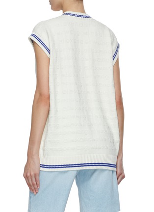Back View - Click To Enlarge - ALEXANDERWANG - Allover Logo Tunic Knit Top