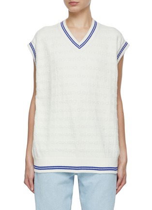 Main View - Click To Enlarge - ALEXANDERWANG - Allover Logo Tunic Knit Top