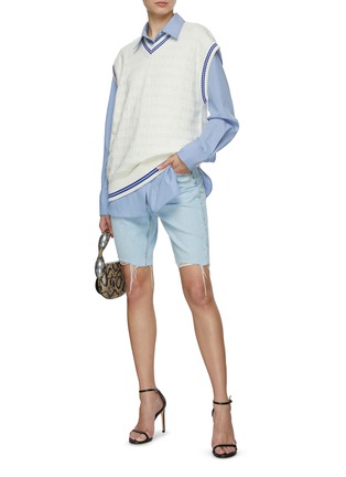 Figure View - Click To Enlarge - ALEXANDERWANG - Allover Logo Tunic Knit Top