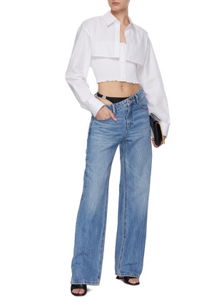 Figure View - Click To Enlarge - ALEXANDER WANG - Bikini Strap Asymmetric Waistband Jeans