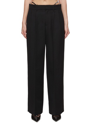 Main View - Click To Enlarge - ALEXANDERWANG - Crystal Embellished Logo Charm G-String Pants