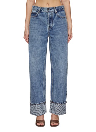 Main View - Click To Enlarge - ALEXANDERWANG - Wide Leg Printed Cuff Jeans