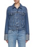 Main View - Click To Enlarge - ALEXANDERWANG - Logo Print Cuff Denim Trucker Jacket