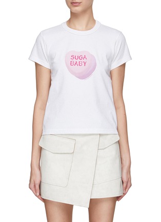 Main View - Click To Enlarge - ALEXANDER WANG - Suga Baby Printed Shrunken T-Shirt