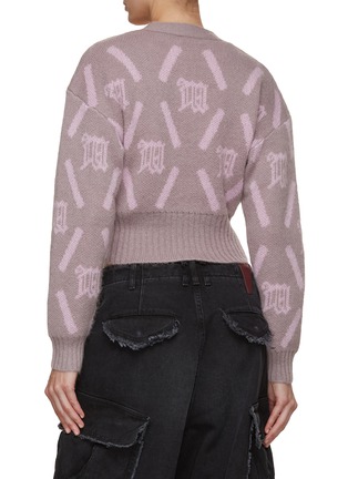 Back View - Click To Enlarge - MISBHV - Argyle Logo Motif Knit Cardigan