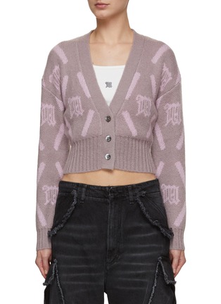 Main View - Click To Enlarge - MISBHV - Argyle Logo Motif Knit Cardigan