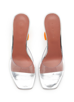 AMINA MUADDI 'lupita' Transparent Glass Heeled Sandals Women Shoes Heels  Mules 'lupita' Transparent Glass Heeled Sandals in Metallic
