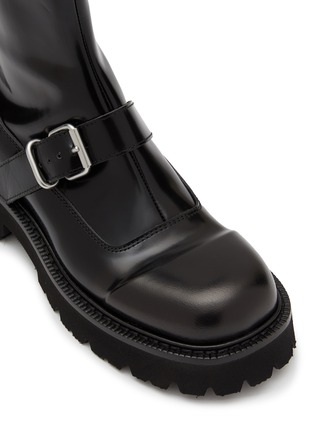 Detail View - Click To Enlarge - MM6 MAISON MARGIELA - Buckled Leather Ankle Boots