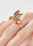 MIO HARUTAKA - Bird 18k Rose White Yellow Gold Diamond Gemstone Ring — US 6.25
