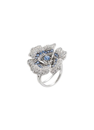 Main View - Click To Enlarge - MIO HARUTAKA - Anemone 18k White Gold Diamond Sapphire Ring — US 6.5