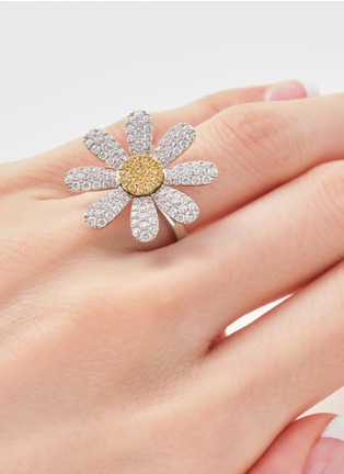 Detail View - Click To Enlarge - MIO HARUTAKA - Margaret 18k White Yellow Gold Diamond Sapphire Ring — US 5.25