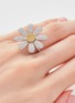 Detail View - Click To Enlarge - MIO HARUTAKA - Margaret 18k White Yellow Gold Diamond Sapphire Ring — US 5.25