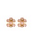 Main View - Click To Enlarge - GOOSSENS - 24K Gold Quartz Mini Clovers Clip On Earrings