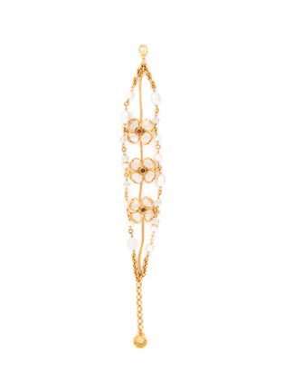 Main View - Click To Enlarge - GOOSSENS - 24K Gold Quartz Mini Clovers Bracelet