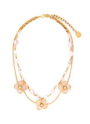 GOOSSENS | Mini Clovers 24K Gold Quartz Necklace
