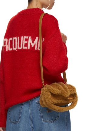 Front View - Click To Enlarge - JACQUEMUS - Le Petit Bambimou Doux Shearling Suede Shoulder Bag