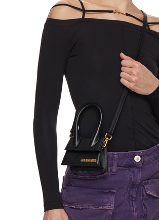 JACQUEMUS, Small Le Chiquito Leather Shoulder Bag, BLACK, Women