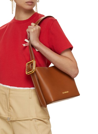 Figure View - Click To Enlarge - JACQUEMUS - Small Le Petite Regalo Leather Tote Bag