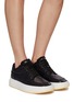 Figure View - Click To Enlarge - MM6 MAISON MARGIELA - Shearling Lined Low Top Sneakers