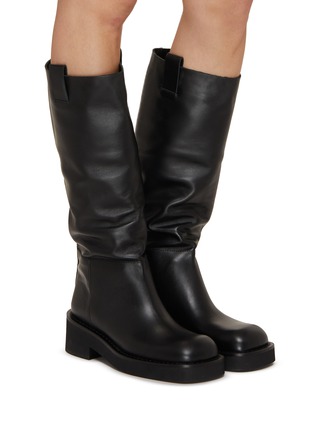 Figure View - Click To Enlarge - MM6 MAISON MARGIELA - Flat Tall Leather Riding Boots