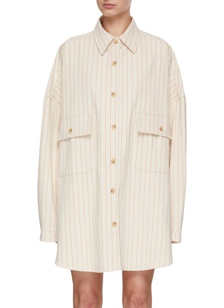 Main View - Click To Enlarge - THE FRANKIE SHOP - Dallas Striped Denim Overshirt