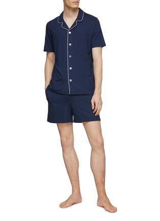 Figure View - Click To Enlarge - DEREK ROSE - Modal Blend Contrast Trim Pyjama Set
