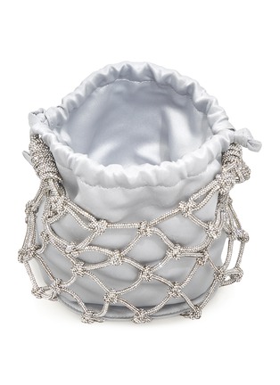 Detail View - Click To Enlarge - JUDITH LEIBER - Crystal Embellished Net Satin Bucket Bag