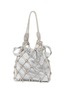 Back View - Click To Enlarge - JUDITH LEIBER - Crystal Embellished Net Satin Bucket Bag