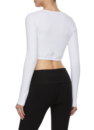 Back View - Click To Enlarge - ALO YOGA - Seamless Ribbed Serene Long Sleeve Top