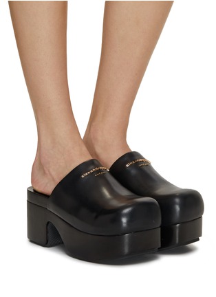 Figure View - Click To Enlarge - ALEXANDER WANG - Zoe 85 Leather Platform Clog
