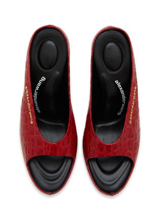 Detail View - Click To Enlarge - ALEXANDER WANG - Destiny 150 Crocodile Embossed Leather Sandals