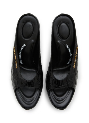 Detail View - Click To Enlarge - ALEXANDERWANG - Destiny 150 Crocodile Embossed Leather Sandals