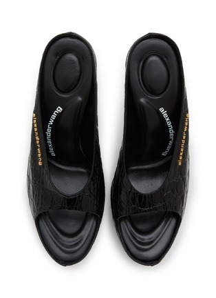 Detail View - Click To Enlarge - ALEXANDER WANG - Destiny 150 Crocodile Embossed Leather Sandals