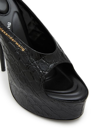Detail View - Click To Enlarge - ALEXANDER WANG - Destiny 150 Crocodile Embossed Leather Sandals