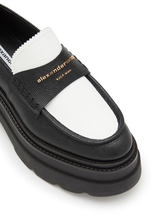 Detail View - Click To Enlarge - ALEXANDERWANG - Carter Grained Leather Platform Loafers