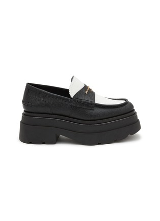 Main View - Click To Enlarge - ALEXANDERWANG - Carter Grained Leather Platform Loafers