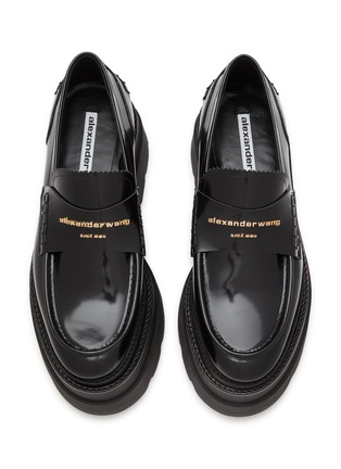 Detail View - Click To Enlarge - ALEXANDER WANG - Carter Leather Platform Loafers