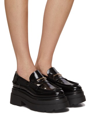 Figure View - Click To Enlarge - ALEXANDER WANG - Carter Leather Platform Loafers