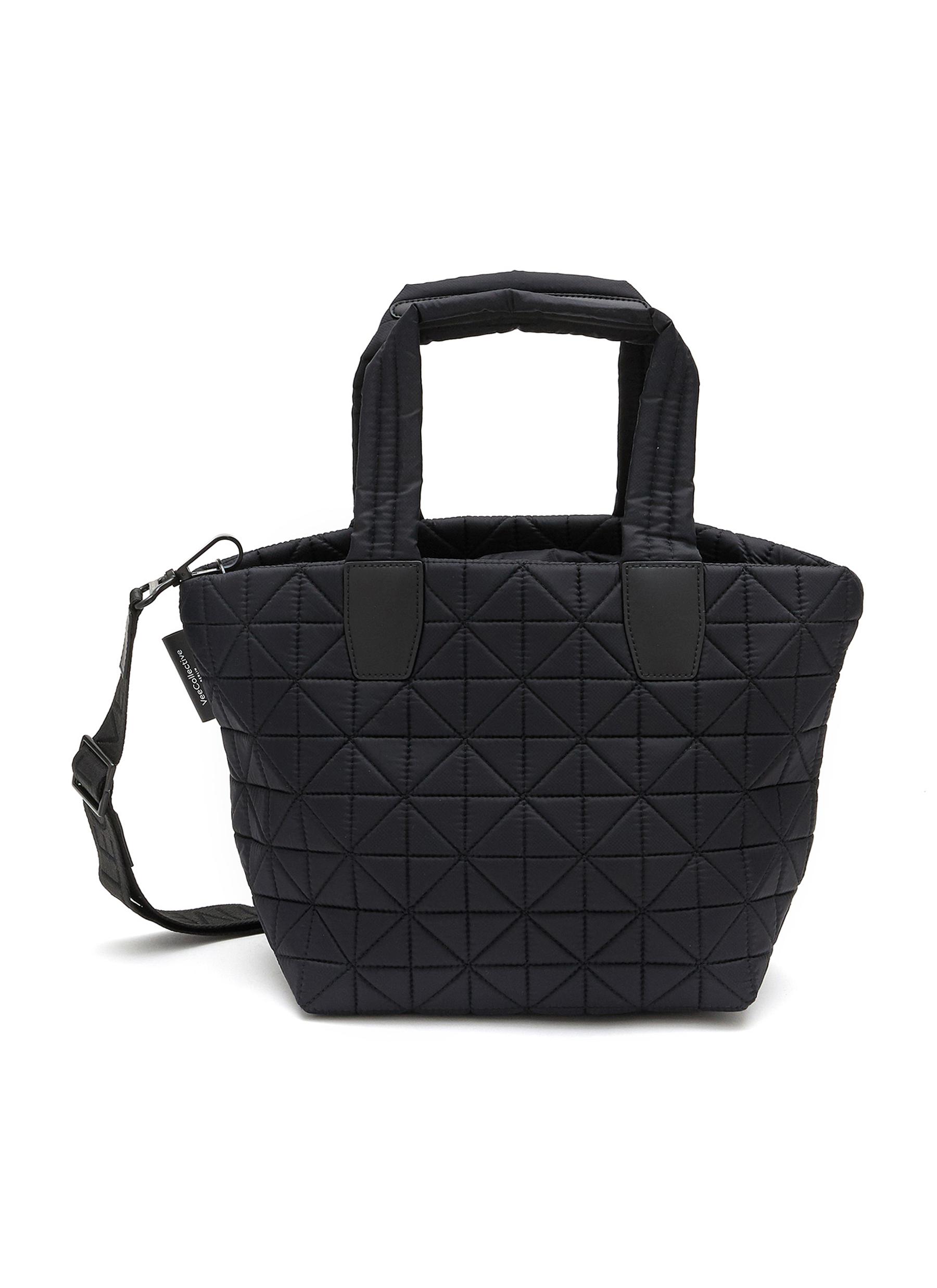 VEECOLLECTIVE, Small Vee Recycled Nylon Tote Bag, BLACK