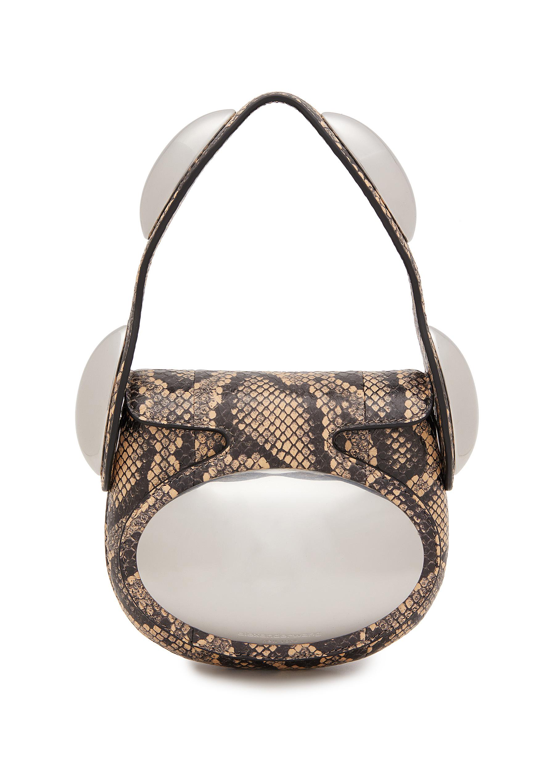 ALEXANDER WANG Mini Dome Snakeskin Leather Bag