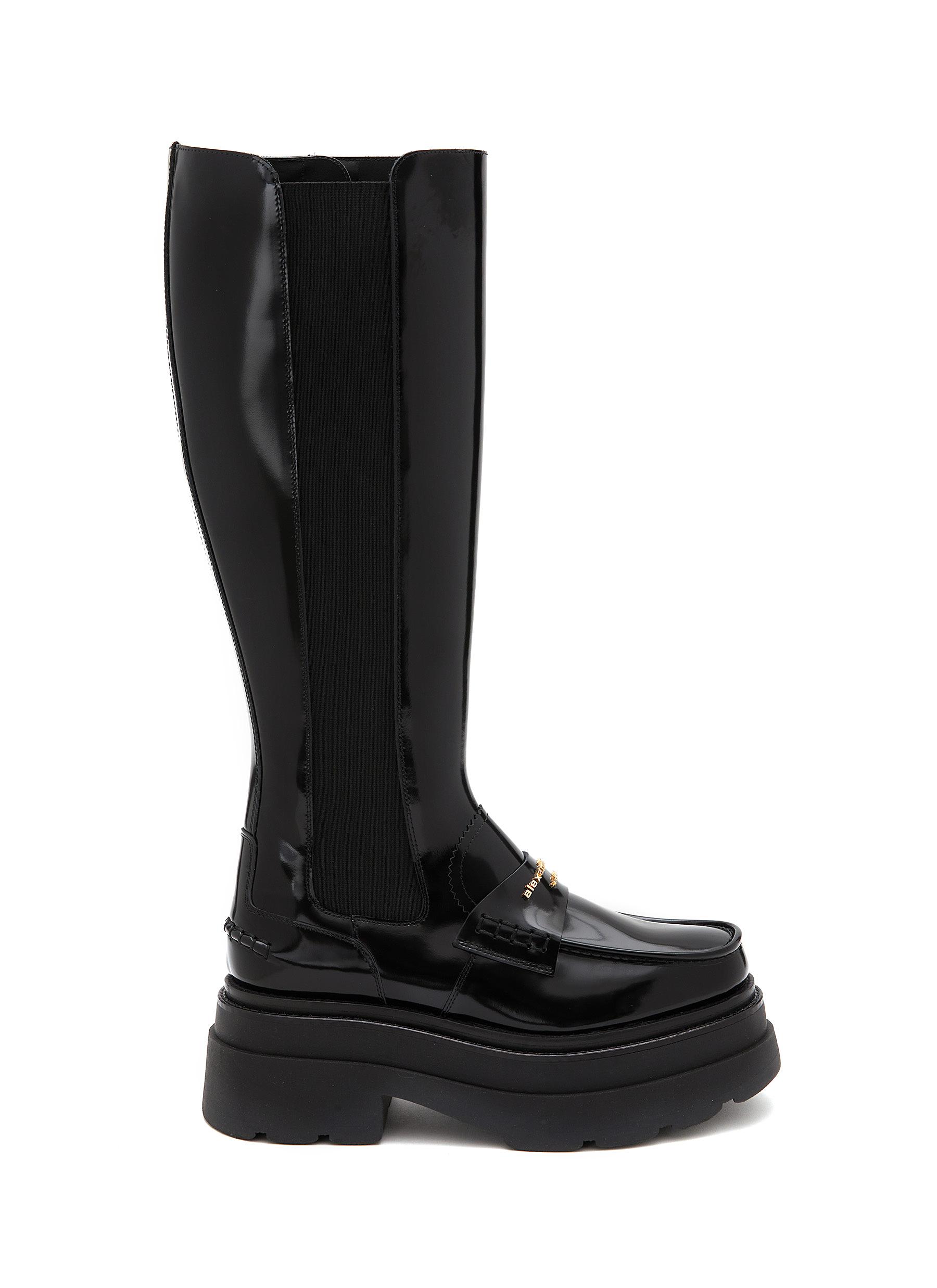 ALEXANDER WANG | Carter 75 Tall Patent Leather Boots | Women | Lane Crawford