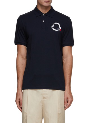 Main View - Click To Enlarge - MONCLER - Chest Logo Print Polo Shirt