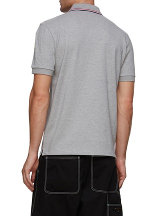 Back View - Click To Enlarge - MONCLER - Stripe Collar Detail Polo Shirt