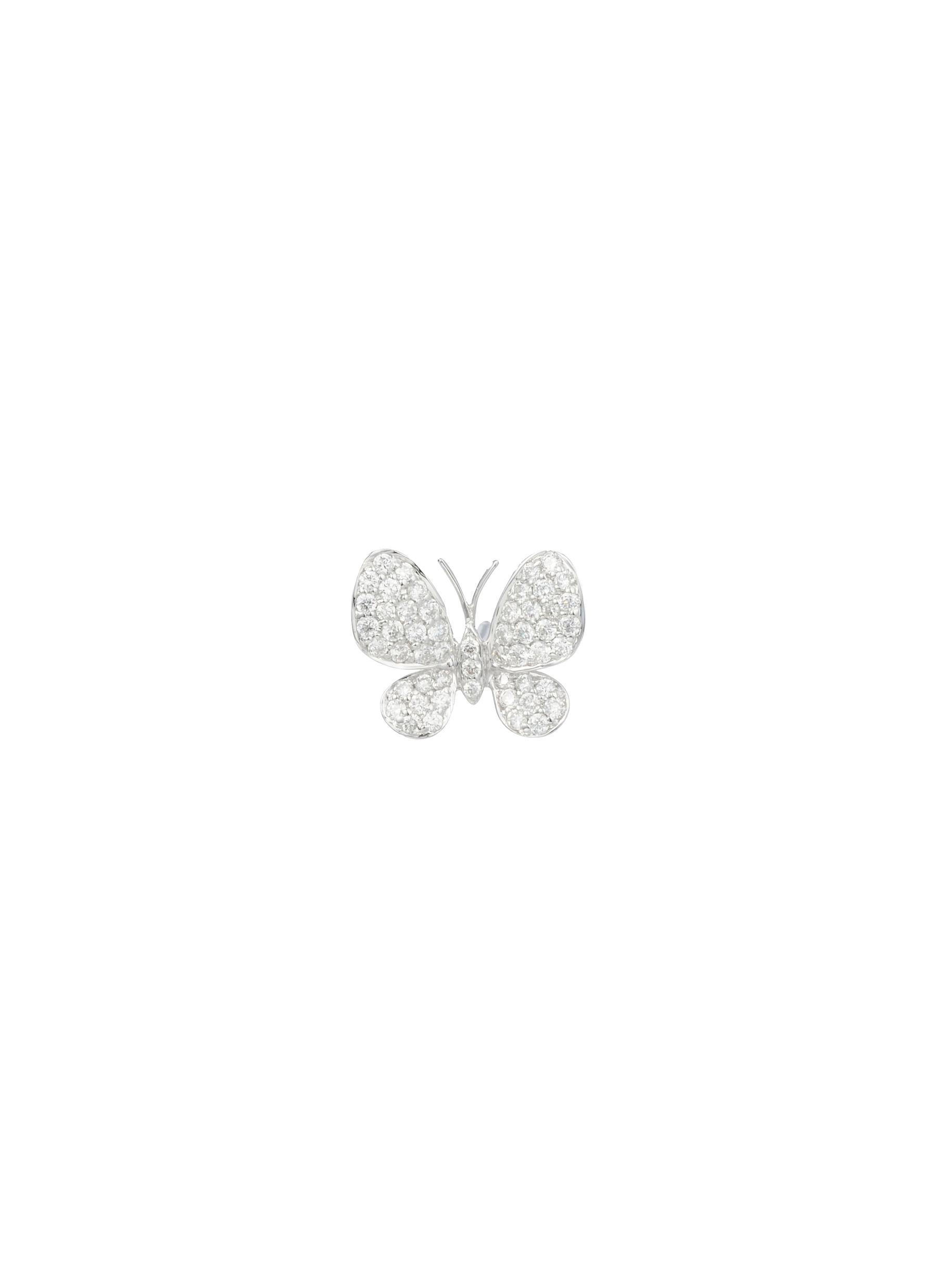 Butterfly 18k White Gold Diamond Earring